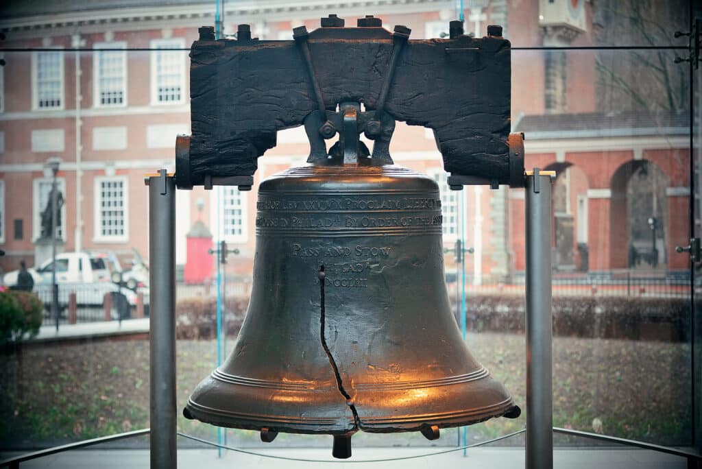 Liberty Bell and Independence Hall in Philadelphia